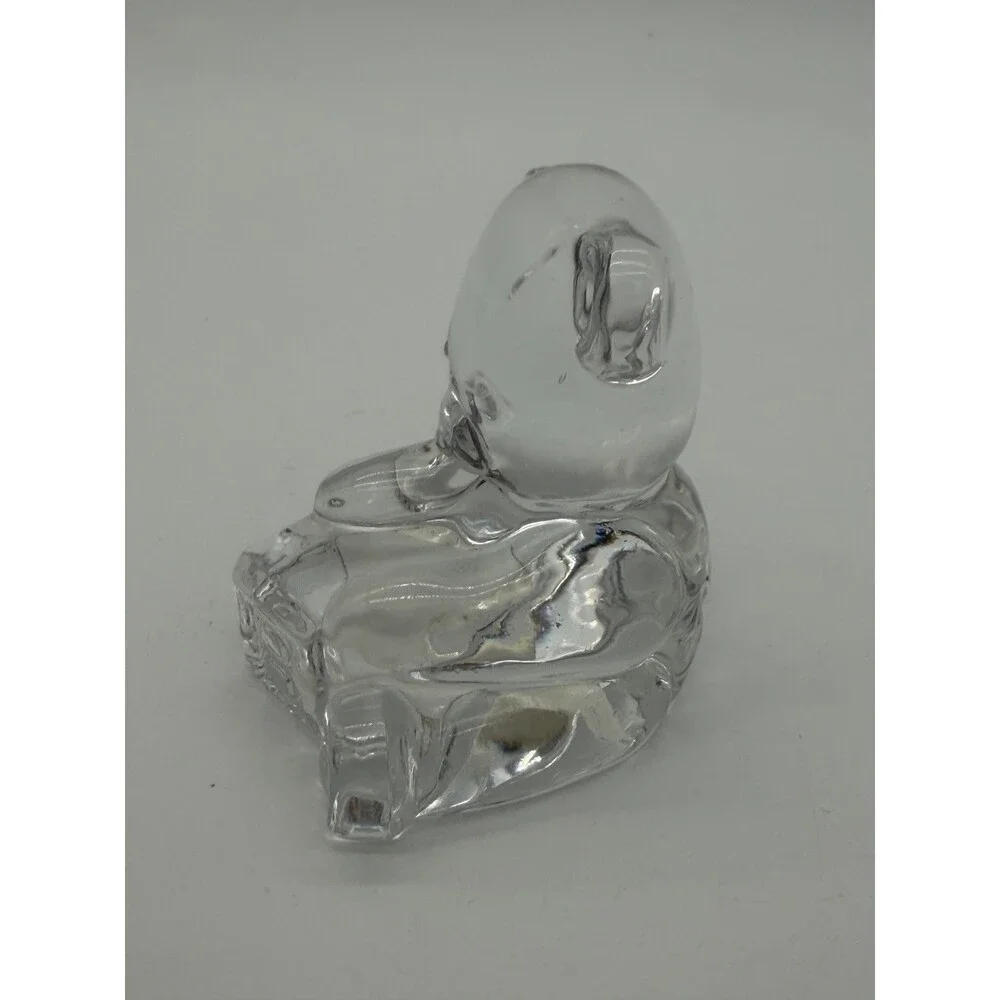 Waterford Crystal Teddy Bear with Toy Block Paperweight Figurine 3” Clear